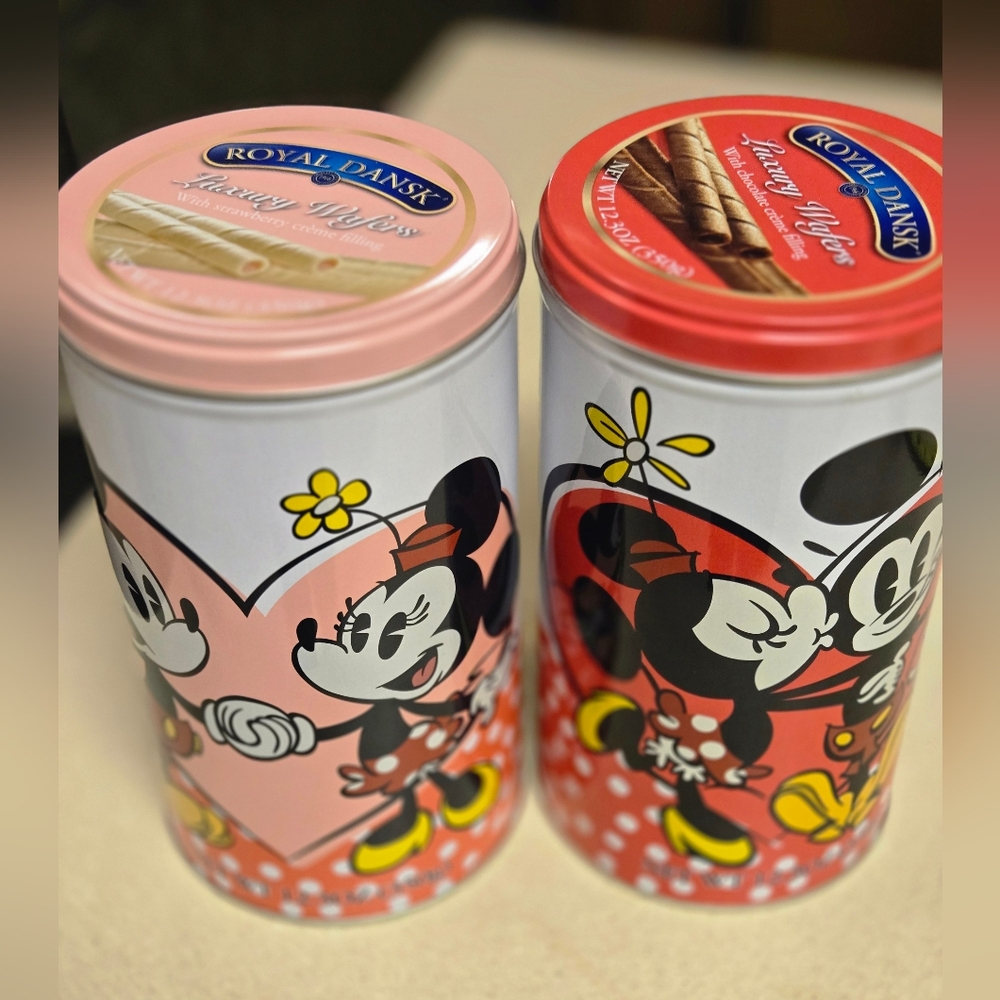 Mickey & Minnie Mouse Tins Royal Dansk (empty) Collectible Valentine's Day